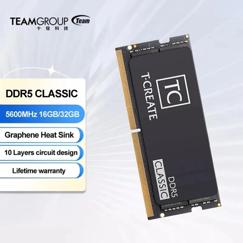 TEAMGROUP T-Create ̴н IC Ʈ ޸  , Ŭ DDR5 SODIMM, 16GB, 32GB, 5600MHz(PC5-44800) CL46